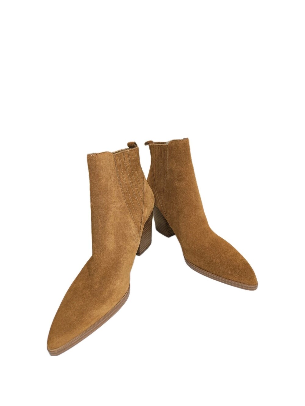 Marc Fisher Alva Pointed Toe Bootie Pull On Brown Suede Women's Sz 11 Nwob